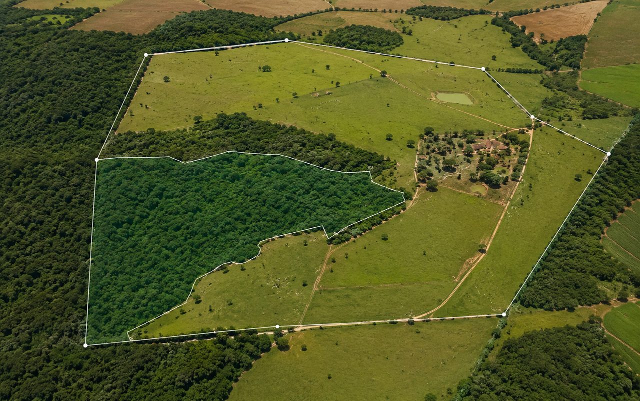 Mapa de imóvel rural com a Reserva Legal demarcada